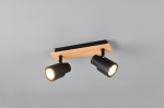 Trio Pierre spot 2-pc matt black/wood gaismeklis R81982032 4017807638172