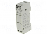 Fuse holder | 10.3x38mm | for DIN rail mounting | 32A | 500VAC | grey