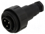 Connector: circular | plug | male | PIN: 3 | 12A | 277V | IP68,IP69K | 6&divide;8mm