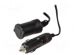 Cigarette lighter socket extension cord | 8A | Sup.volt: 12VDC