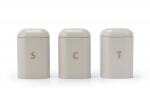Salter BW13729OEU7 Pebble 3 Piece Canister Set Stone, Beige