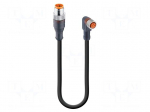 Cable: for sensors/automation | M12,M8 | PIN: 3 | 10m | plug | 30VDC | 4A