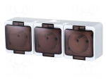 Connector: AC supply | socket | 2P+PE | 250VAC | 16A | white | wall mount