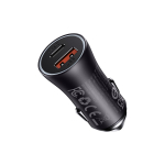 Car Quick Charger 12-24V 60W USB-A + USB-C QC4+ PD, Dark Gray