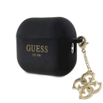 Guess GUAP2LECG4K AirPods Pro 2 (2022/2023) cover Liquid Silicone Glitter Triangle Charm / black