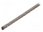 Rope | acid resistant steel A4 | &Oslash;rope: 6mm | L: 10m | Rope plexus: 7x7