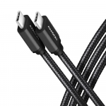 Axagon BUCM3-CM10AB datu pārraides un uzlādes vads | USB-C uz USB-C | 60W | 1m | melns