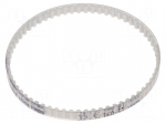 Timing belt | T2.5 | W: 4mm | H: 1.3mm | Lw: 160mm | Tooth height: 0.7mm