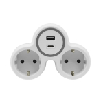 T&ouml;&ouml;riistad ja m&otilde;&otilde;teseadmed // Uued tooted t&ouml;&ouml;riistade, tarvikute kategoorias // Rozgałęźnik dwukrotny, 2x gniazda wtyczkowe z uziemieniem schuko, 1xgniazdo usb a, 1xgniazdo usb c