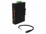 Industrial module: switch Ethernet | unmanaged | 12&divide;48VDC | RJ45 | 3W