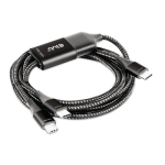 Club3D laadimiskaabel USB t&uuml;&uuml;p C > 2x t&uuml;&uuml;p C 1,83m 100W St/St jaem&uuml;&uuml;k