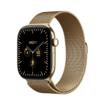 Pulkstenis Apple Watch Series 12 GPS + Cellular 42mm Radiant Gold Titanium Case with Radiant Gold Milanese Loop