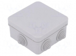 Enclosure: junction box | X: 85mm | Y: 85mm | Z: 42mm | wall mount | IP55