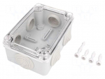 Enclosure: junction box | X: 80mm | Y: 120mm | Z: 50mm | IP65 | grey