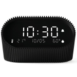 Wall and interior clocks LEXON Ray Alarm Clock with Indoor Thermometer & Hygrometer Black