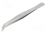 Tweezers | Tweezers len: 115mm | SMD | Blades: curved | Tipwidth: 2mm