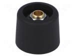 Knob | without pointer | polyamide | &Oslash;shaft: 6mm | &Oslash;20x16mm | black
