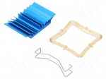 Heatsink: extruded | grilled | BGA | blue | L: 29mm | W: 29mm | H: 7.5mm
