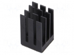 Heatsink: extruded | grilled | BGA | black | L: 15mm | W: 15mm | H: 24.5mm