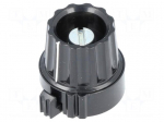 Precise knob | Shaft d: 6mm | &Oslash;22.8x22.6mm | Colour: black