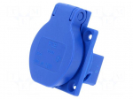 Connector: AC supply | socket | 2P+PE | 250VAC | 16A | blue | PIN: 3