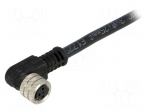 Connector: M8 | female | PIN: 3 | angled 90&deg; | with lead | plug | 3A | IP67