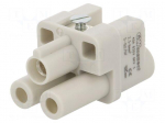 Connector: HDC | contact insert | female | S-Q2/0 | PIN: 3 | 2+PE | 40A