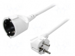 Extension lead | Sockets: 1 | white | 3m | 16A