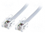 Cable: telephone | RJ11 plug,both sides | 20m | white