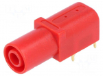 Socket | 4mm banana | 24A | 1kV | red | gold-plated | -25&divide;80&deg;C | 10m&Omega;