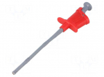Clip-on probe | crocodile | 6A | red | Plating: nickel plated | 4mm