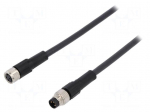 Connection lead | M8 | PIN: 3 | 1m | plug | 60VAC | 4A | -25&divide;80&deg;C | IP65/IP67