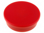 Magnet: permanent | neodymium | H: 8.5mm | 35N | &Oslash;: 36mm | Colour: red