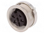 Connector: M16 | socket | female | soldering | PIN: 6 | 5A | 300V | 0.5mm2