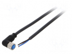 Connection lead | M8 | PIN: 3 | angled | 10m | plug | 60VAC | 4A | -40&divide;80&deg;C