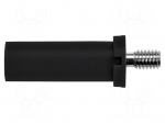 Laboratory connector: 4mm banana | plug | 32A | black | insulated