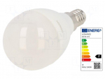 LED lamp | neutral white | E14 | 230VAC | 806lm | P: 7.5W | 4000K