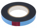 Tape: fixing | W: 19mm | L: 10m | Thk: 0.8mm | two-sided adhesive | black