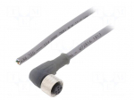 Cable: for sensors/automation | M12 | PIN: 5 | angled | 3m | plug | 63VDC