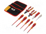 Tools set: for assembly work | belt pouch | 1kV | 10pcs.