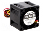 Fan: DC | axial | 12VDC | 36x36x28mm | 24m3/h | 52dBA | ball | 14000rpm