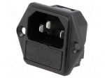 Connector: AC supply | socket | male | 10A | 250VAC | C14 (E) | 6200 | IP40