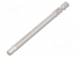 Screwdriver bit | Hex Plus key | HEX 5mm | 1/4" | Overall len: 89mm