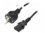 Cable | 3x1mm2 | CEE 7/7 (E/F) plug,IEC C13 female | PVC | 5m | black