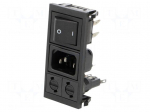 Connector: AC supply | socket | male | 10A | 250VAC | C14 (E) | IEC 60320