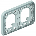 Flush mounting support frame Plexo IP 55 - 2 gang horizontal - grey