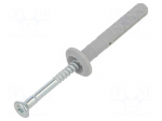 Plastic anchor | with flange,with screw | 6x40 | zinc-plated steel
