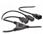 Kaabel | IEC C13 emane x2, IEC C14 isane | 1,7 m | must | 10A | 250V