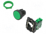 Switch: push-button | 22mm | Stabl.pos: 1 | green | none | IP66 | flat