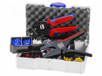 Tools set: for crimping push-on connectors, terminal crimping